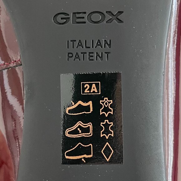 Geox Respira Vivyanne Italian Patent Leather Classic Shoes Burgundy Wine Sz 39.5 - Picture 7 of 12